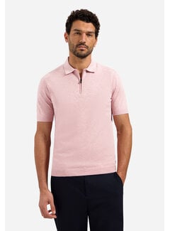 No Excess Pullover Short Sleeve Polo Zip Melange Light Mauve (31220291SN - 346)