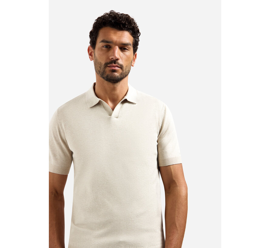 Pullover Short Sleeve V-Polo Melange Desert (31220292SN - 045)