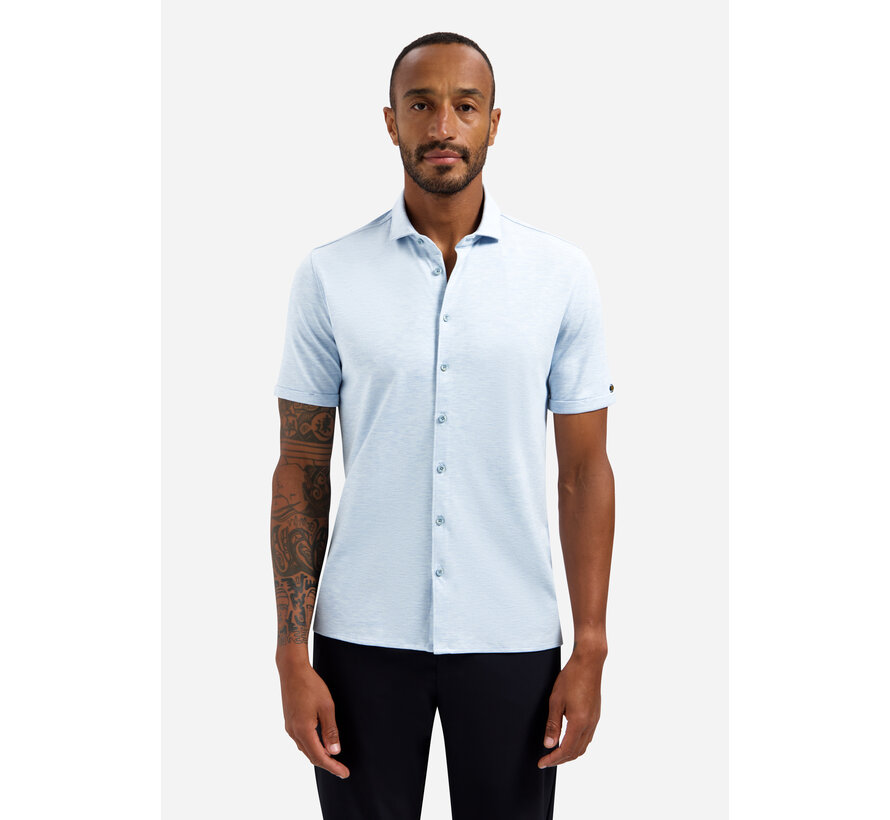 Shirt Short Sleeve Melange Jersey Blue (31420281SN - 030)