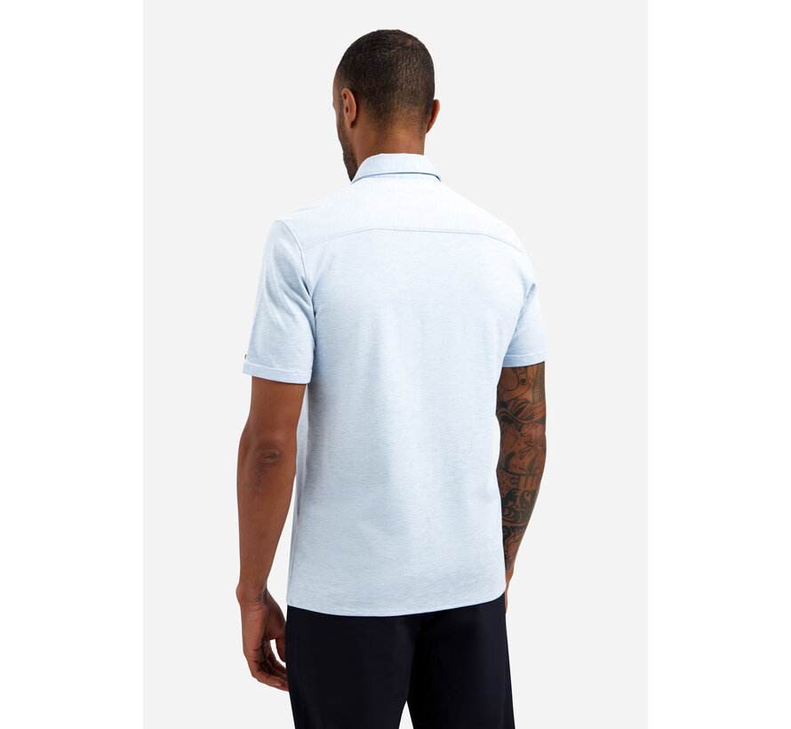 Shirt Short Sleeve Melange Jersey Blue (31420281SN - 030)