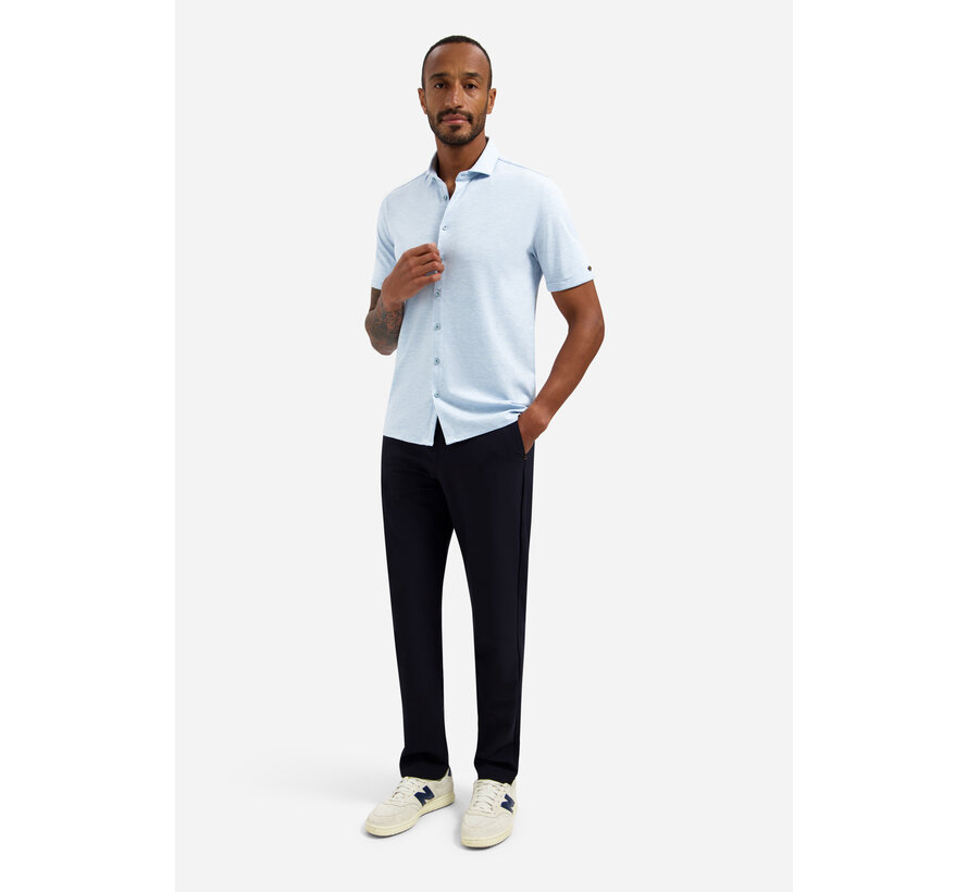 Shirt Short Sleeve Melange Jersey Blue (31420281SN - 030)