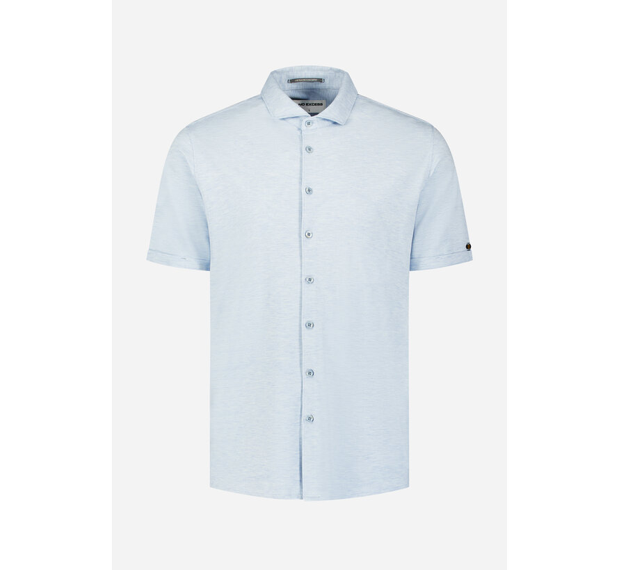 Shirt Short Sleeve Melange Jersey Blue (31420281SN - 030)