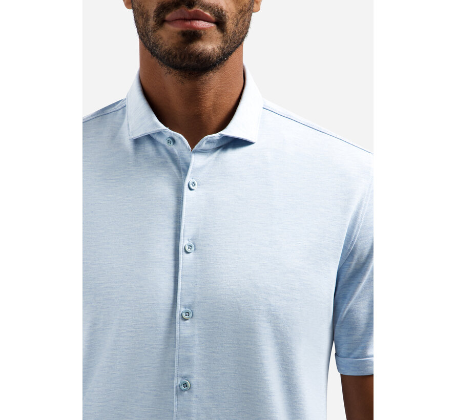 Shirt Short Sleeve Melange Jersey Blue (31420281SN - 030)