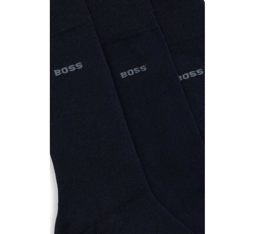 Black Sokken 3Pack Dark Blue (50469839 - 401)