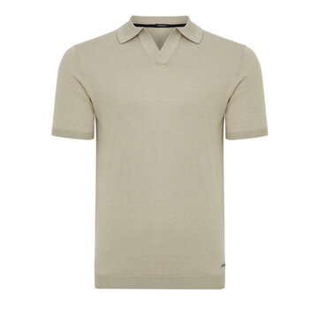 Tresanti Knitted V-Neck Polo Ginoberto Beige (TRKWKA138 - 101)