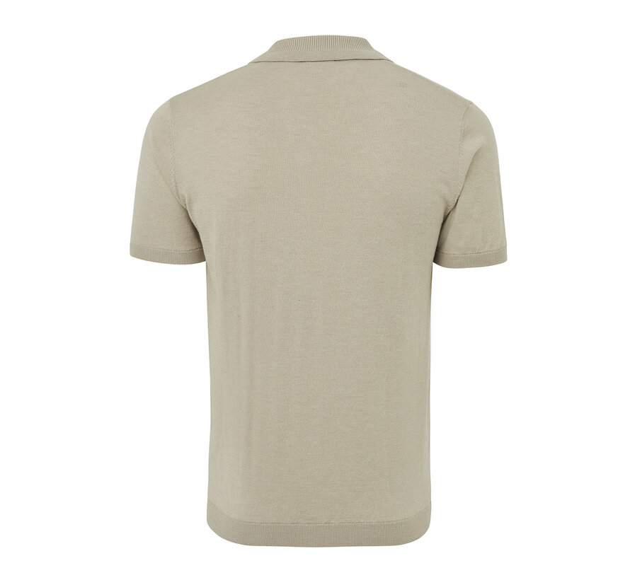 Knitted V-Neck Polo Ginoberto Beige (TRKWKA138 - 101)