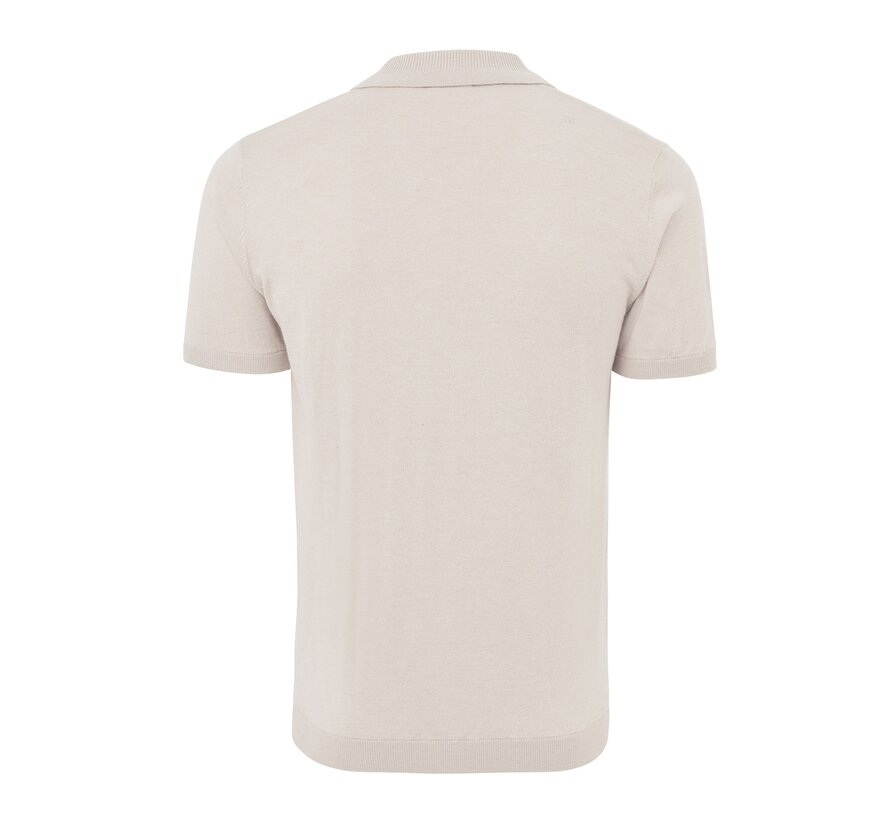 Knitted V-Neck Polo Ginoberto Off-White (TRKWKA138 - 105)