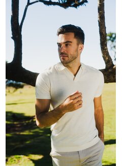 Tresanti Knitted V-Neck Polo Ginoberto Off-White (TRKWKA138 - 105)