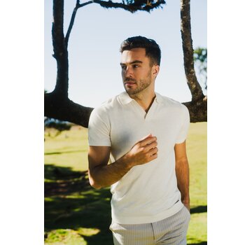 Tresanti Knitted V-Neck Polo Ginoberto Off-White (TRKWKA138 - 105)