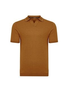 Tresanti Tresanti Knitted V-Neck Polo Ginoberto Brick (TRKWKA138 - 405)