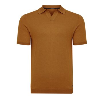 Tresanti Knitted V-Neck Polo Ginoberto Brick (TRKWKA138 - 405)