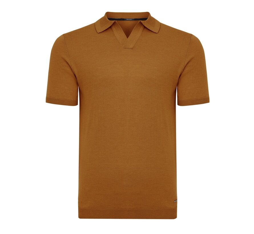 Tresanti Knitted V-Neck Polo Ginoberto Brick (TRKWKA138 - 405)
