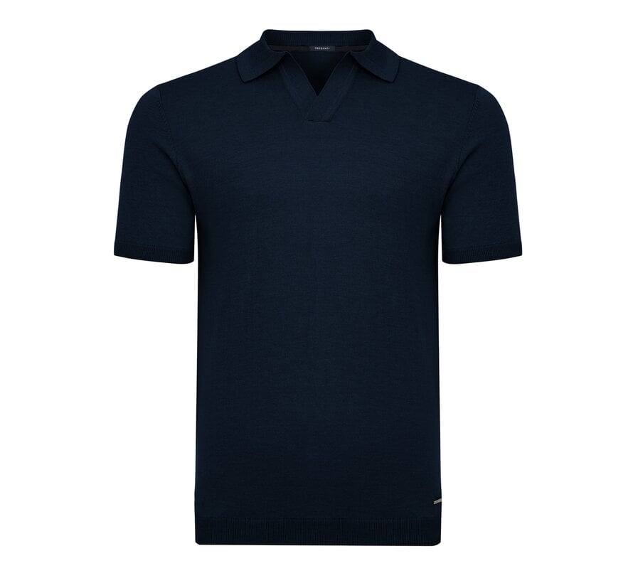 Tresanti Knitted V-Neck Polo Ginoberto Navy (TRKWKA138 - 803)