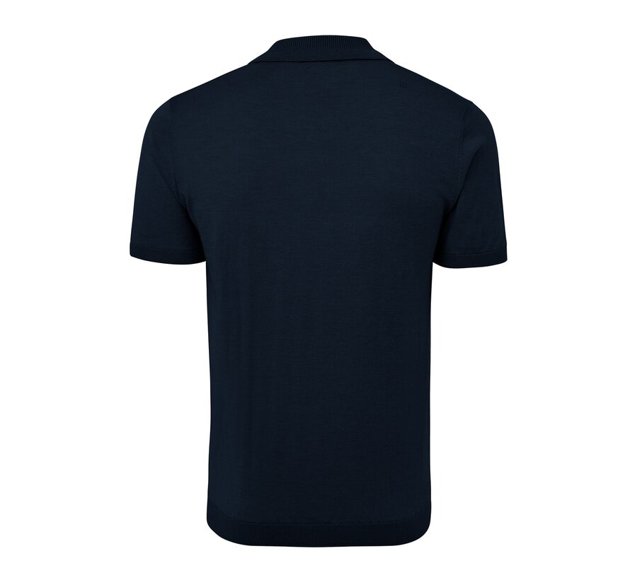 Knitted V-Neck Polo Ginoberto Navy (TRKWKA138 - 803)