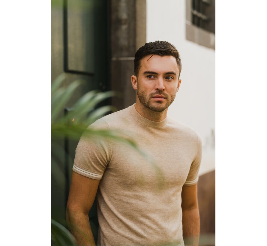 Knitted T-shirt Gabriele Beige (TRKWKA140 - 101)