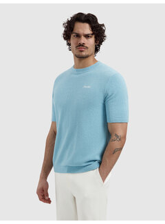 Pure Path Knitted T-Shirt Bouclé Sky Blue (26010819 - 99)