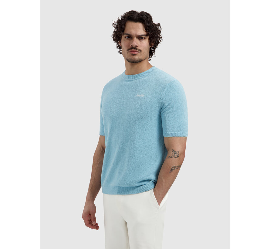 Knitted T-Shirt Bouclé Sky Blue (26010819 - 99)