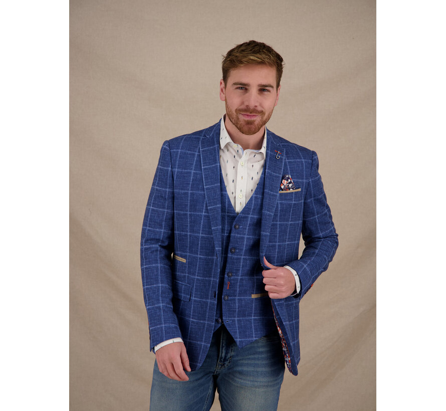 Colbert Blazer Travel Check Navy (33.102 - 604)