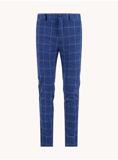 A Fish Named Fred A Fish Named Fred Chino Trouser Travel Check Navy (33.202 - 604)
