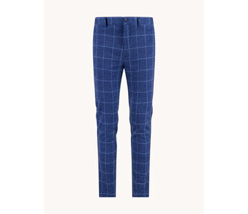 A Fish Named Fred Chino Trouser Travel Check Navy (33.202 - 604)