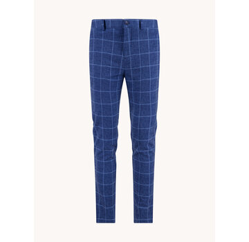 A Fish Named Fred Chino Trouser Travel Check Navy (33.202 - 604)