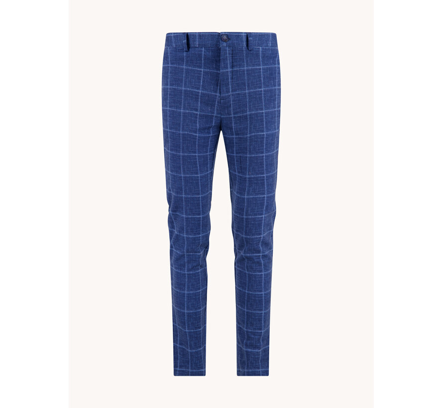 A Fish Named Fred Chino Trouser Travel Check Navy (33.202 - 604)
