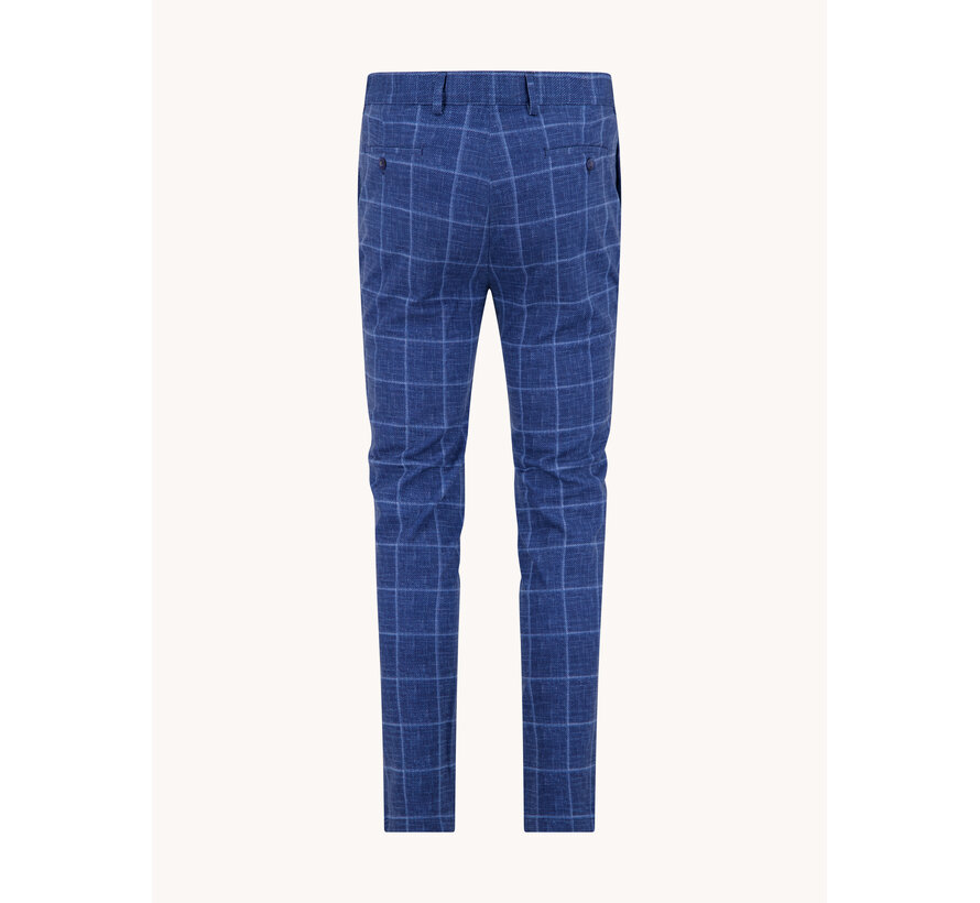 A Fish Named Fred Chino Trouser Travel Check Navy (33.202 - 604)