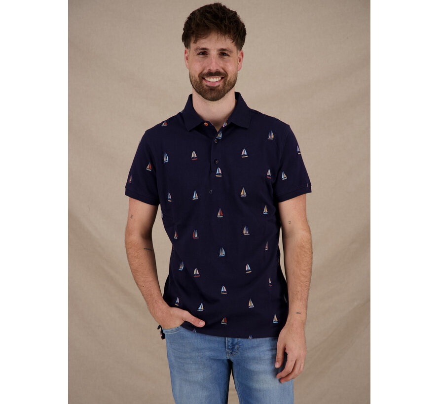 A Fish Named Fred Polo Sailing Boats Navy (33.308 - 604)
