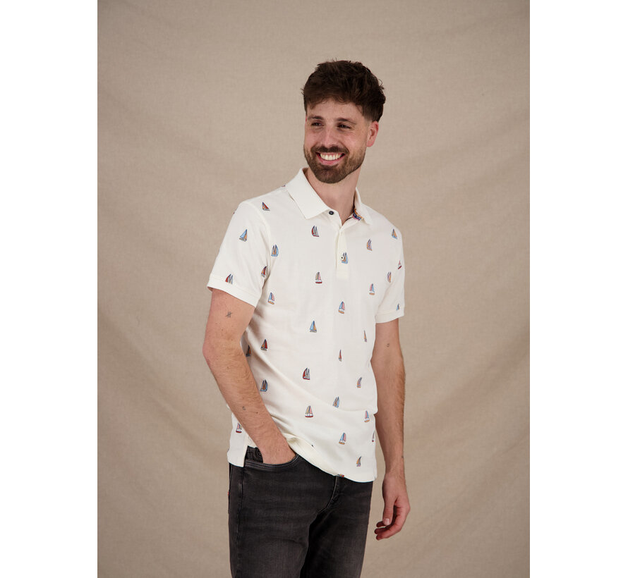 A Fish Named Fred Polo Sailing Boats Off-White (33.308 - 101)
