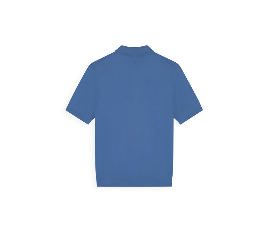 Knitted Half-Zip Polo Faded Cobalt (26010810 - 12)