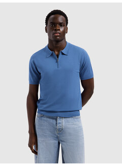 Pure Path Knitted Half-Zip Polo Faded Cobalt (26010810 - 12)