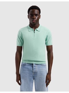 Pure Path Pure Path Knitted Half-Zip Polo Faded Mint (26010810 - 14)