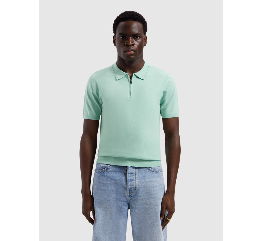 Knitted Half-Zip Polo Faded Mint (26010810 - 14)