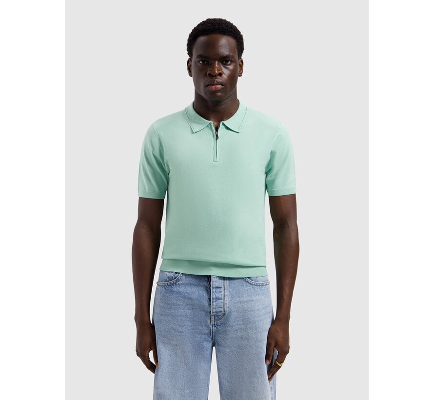 Pure Path Knitted Half-Zip Polo Faded Mint (26010810 - 14)