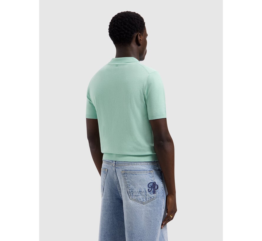 Pure Path Knitted Half-Zip Polo Faded Mint (26010810 - 14)