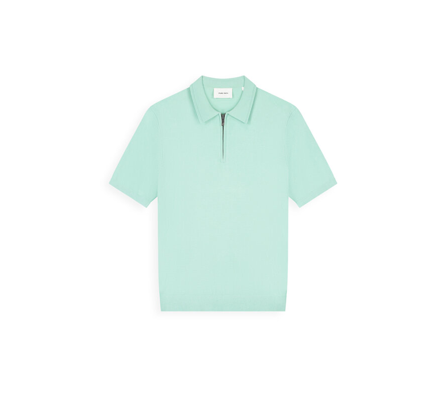 Knitted Half-Zip Polo Faded Mint (26010810 - 14)
