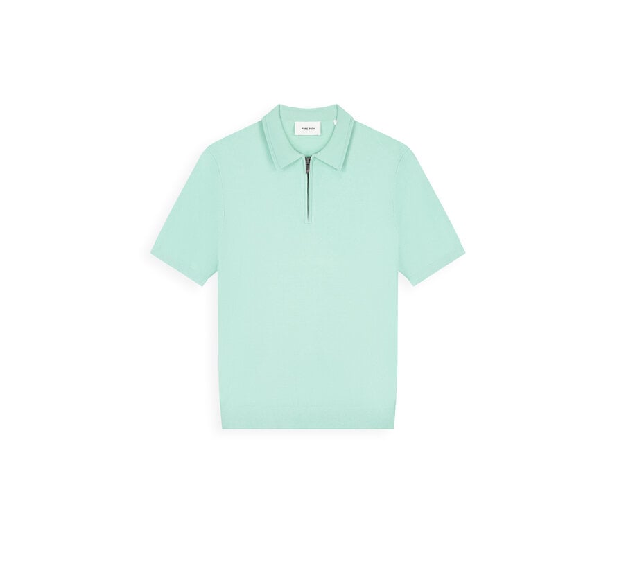 Pure Path Knitted Half-Zip Polo Faded Mint (26010810 - 14)