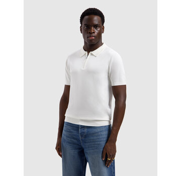 Pure Path Knitted Half-Zip Polo Faded Off-White (26010810 - 45)