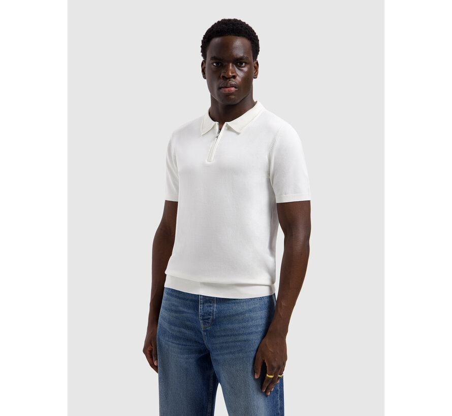 Knitted Half-Zip Polo Faded Off-White (26010810 - 45)