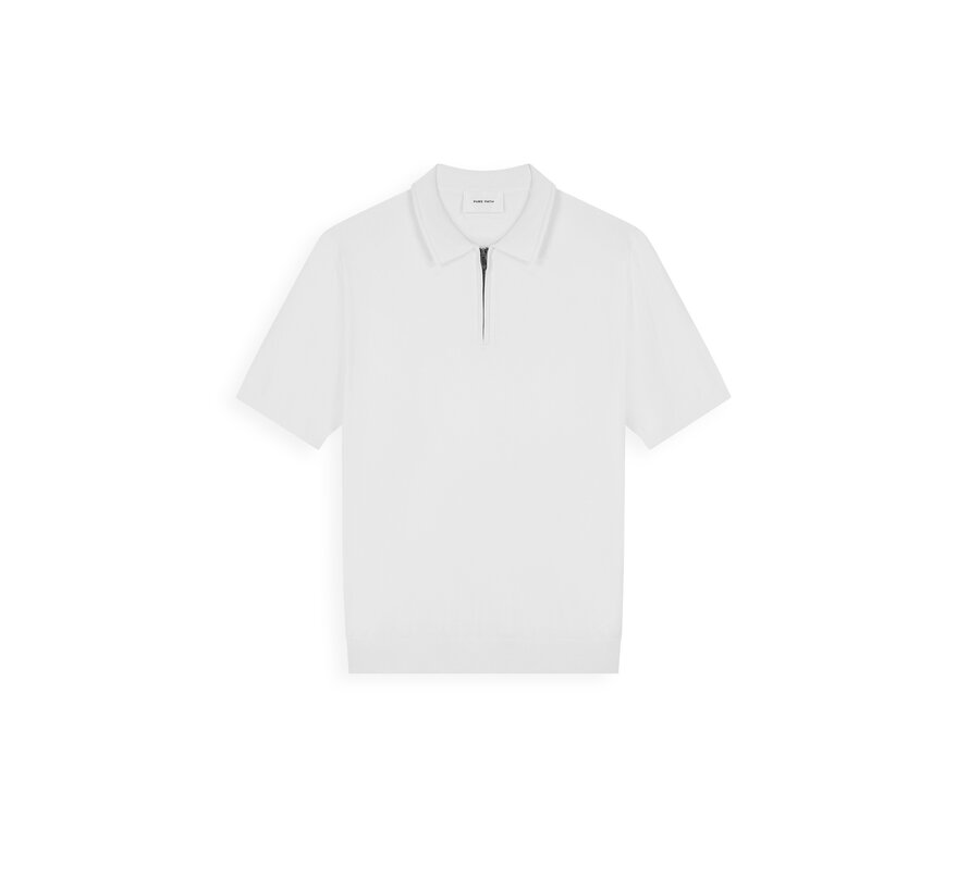 Knitted Half-Zip Polo Faded Off-White (26010810 - 45)