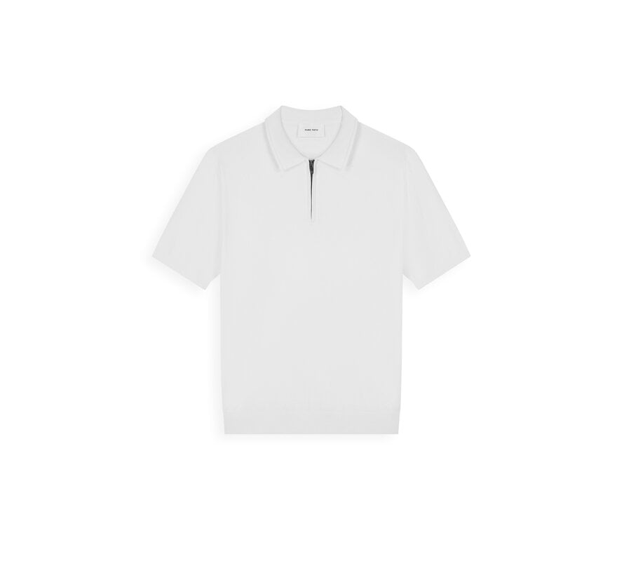 Pure Path Knitted Half-Zip Polo Faded Off-White (26010810 - 45)