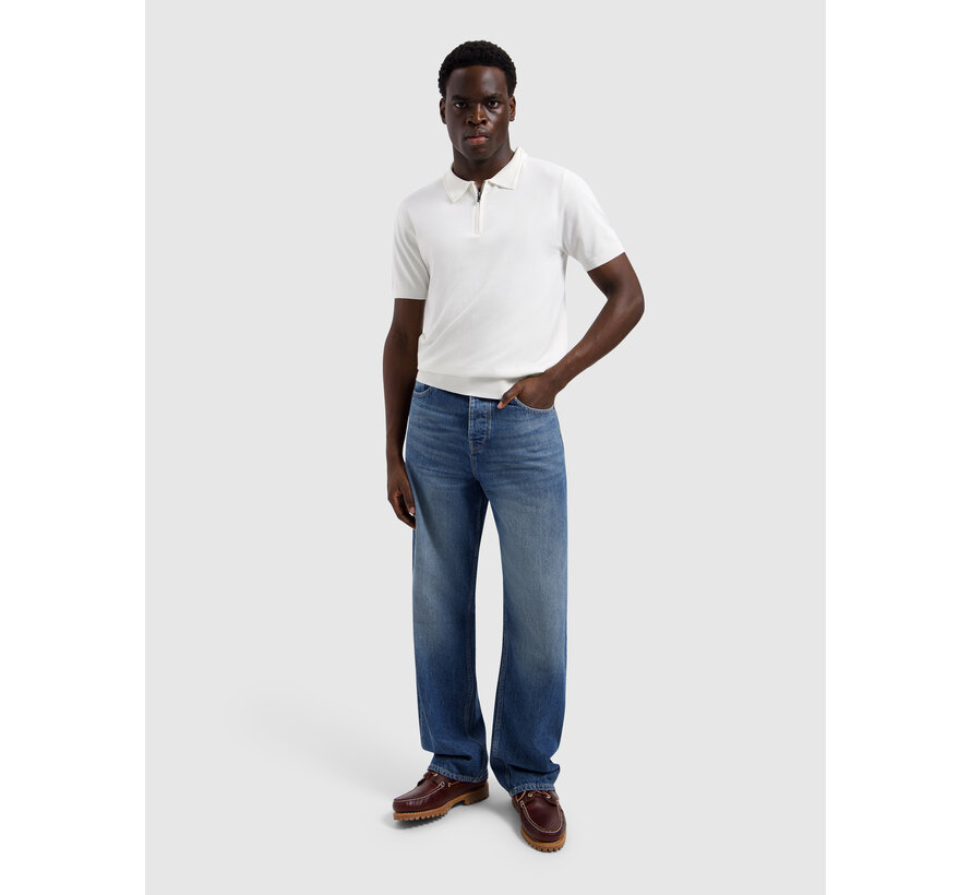 Knitted Half-Zip Polo Faded Off-White (26010810 - 45)