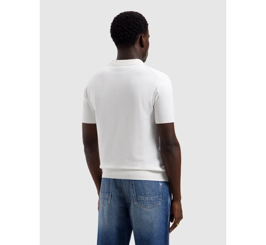 Pure Path Knitted Half-Zip Polo Faded Off-White (26010810 - 45)