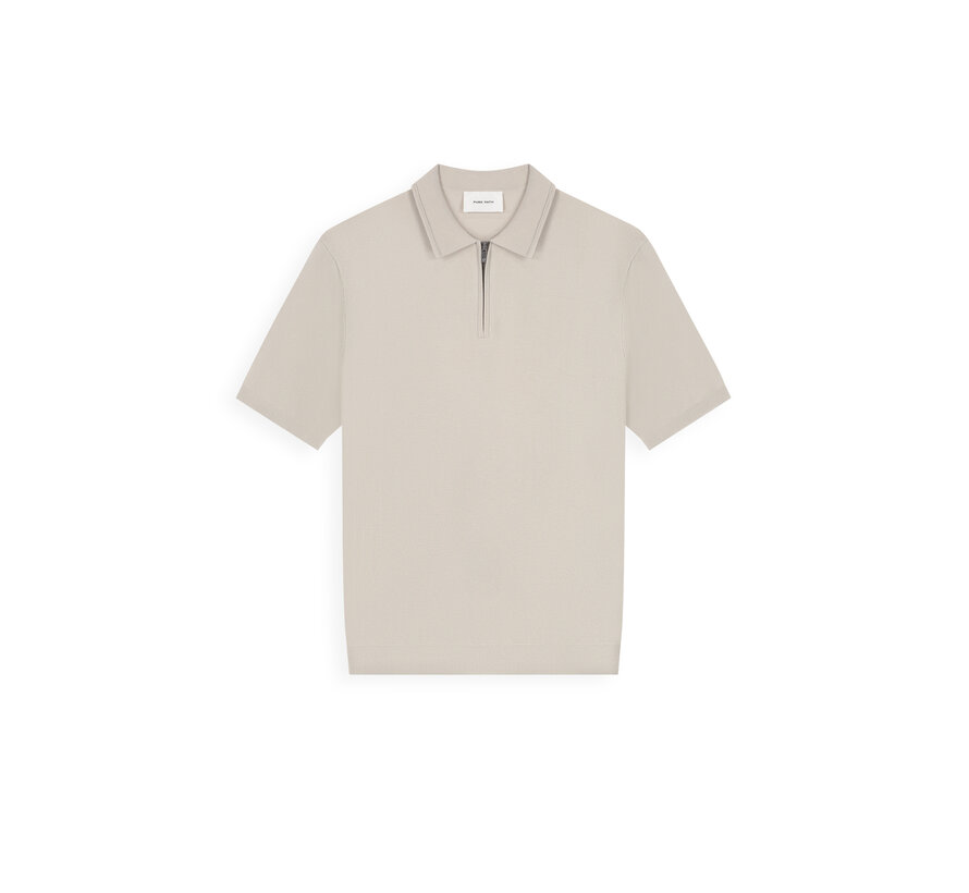 Knitted Half-Zip Polo Faded Sand (26010810 - 46)