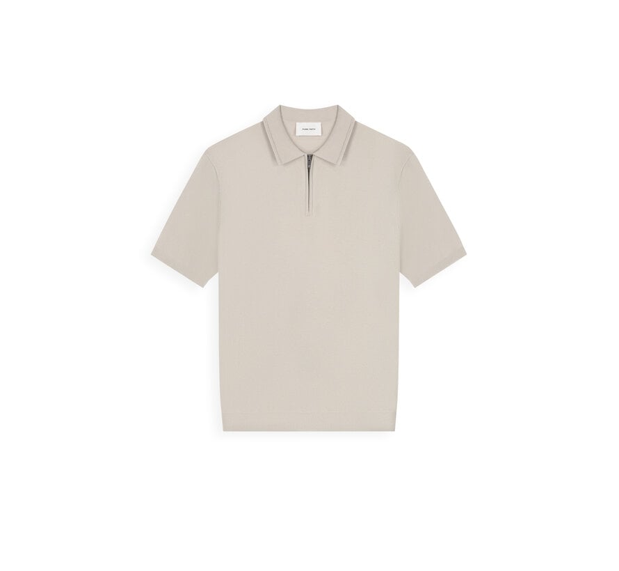 Pure Path Knitted Half-Zip Polo Faded Sand (26010810 - 46)