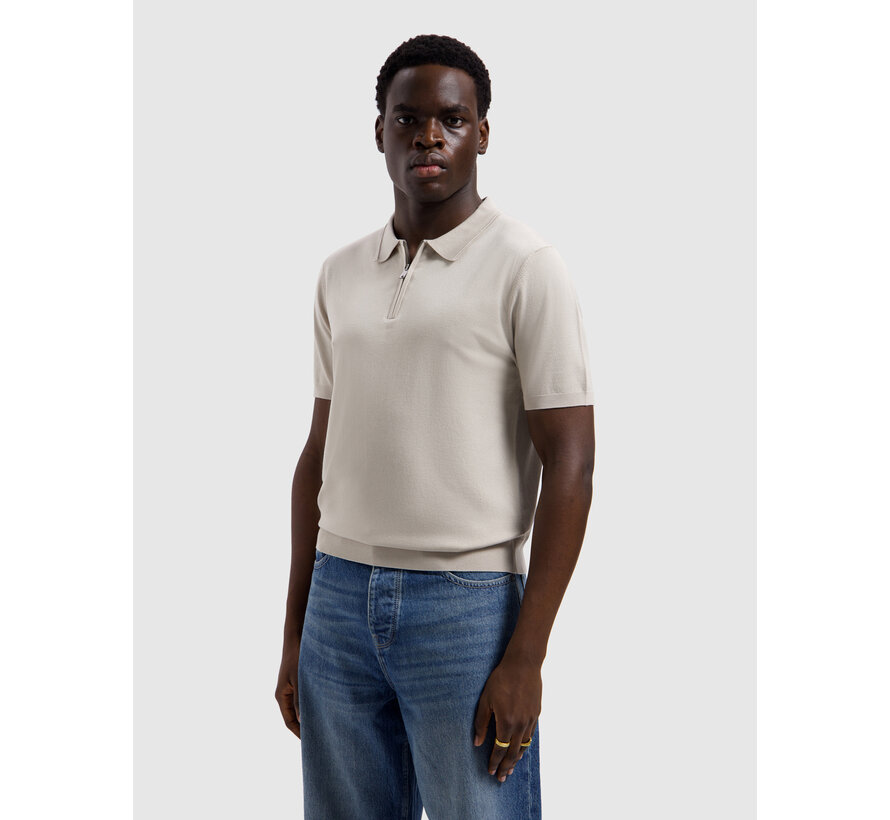 Knitted Half-Zip Polo Faded Sand (26010810 - 46)
