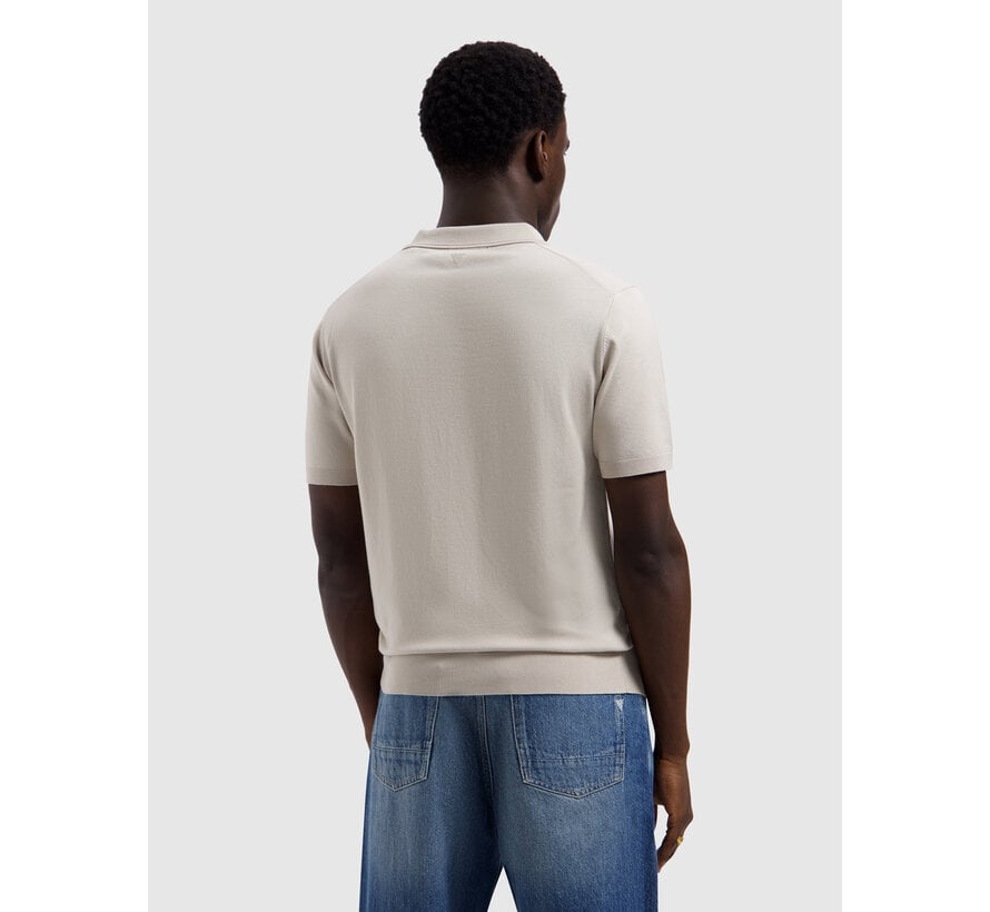 Pure Path Knitted Half-Zip Polo Faded Sand (26010810 - 46)