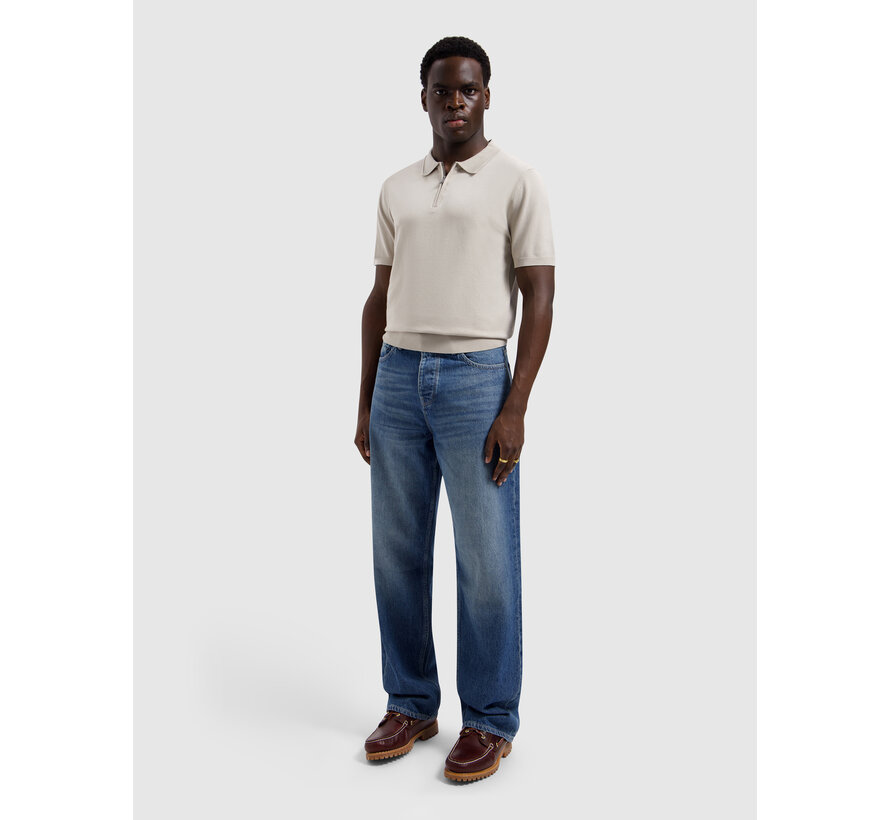 Knitted Half-Zip Polo Faded Sand (26010810 - 46)
