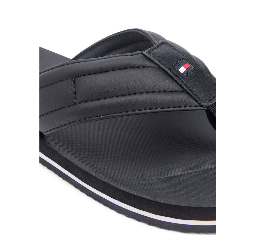 Tommy Hilfiger Flip Flop Slippers Flag Padded Strap Black (FM0FM05801 - BDS)