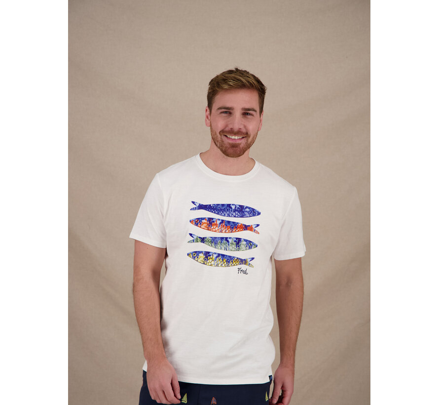 T-shirt Fish Print Off-White (33.401 - 101)